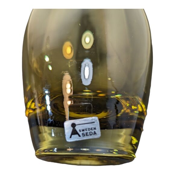 MCM ASEDA GLASS SVENSK FORM VASE BO BORGSTROM SWEDEN 9 3/4" SOMMERSO Smoky Amber - Picture 5 of 7